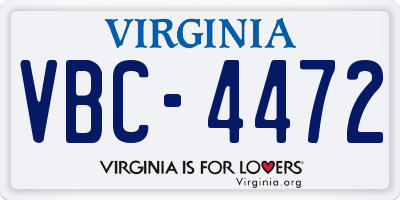 VA license plate VBC4472