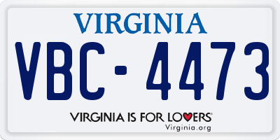 VA license plate VBC4473