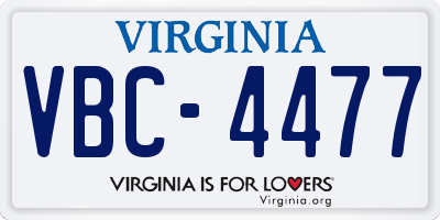 VA license plate VBC4477