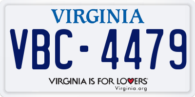 VA license plate VBC4479