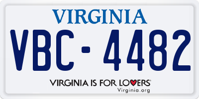 VA license plate VBC4482