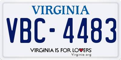 VA license plate VBC4483