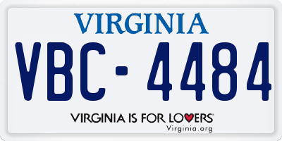 VA license plate VBC4484