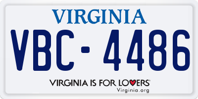 VA license plate VBC4486