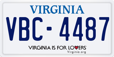 VA license plate VBC4487
