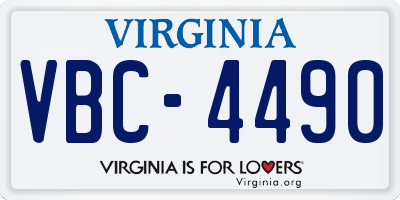 VA license plate VBC4490