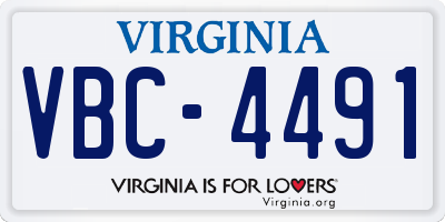 VA license plate VBC4491