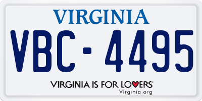 VA license plate VBC4495