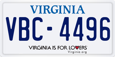 VA license plate VBC4496