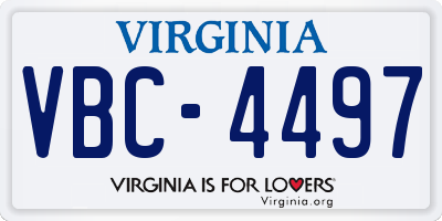 VA license plate VBC4497