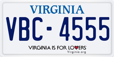 VA license plate VBC4555