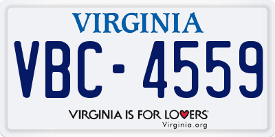 VA license plate VBC4559
