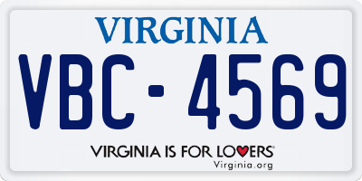 VA license plate VBC4569