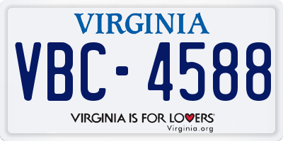 VA license plate VBC4588