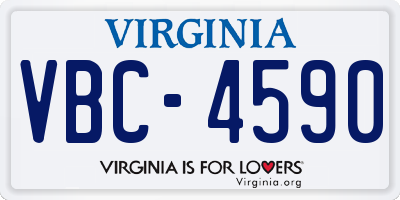 VA license plate VBC4590