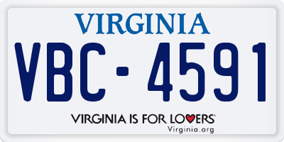 VA license plate VBC4591