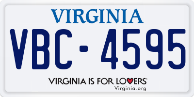 VA license plate VBC4595