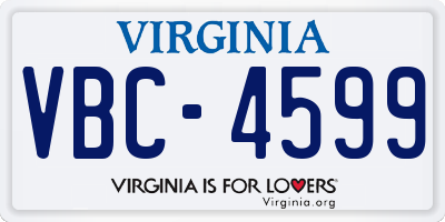 VA license plate VBC4599