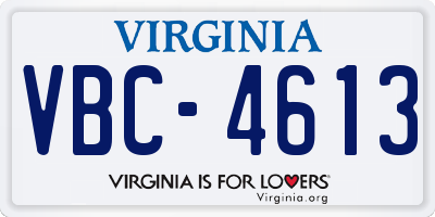 VA license plate VBC4613