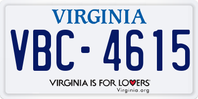 VA license plate VBC4615