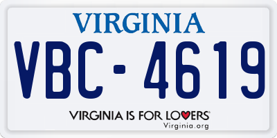 VA license plate VBC4619