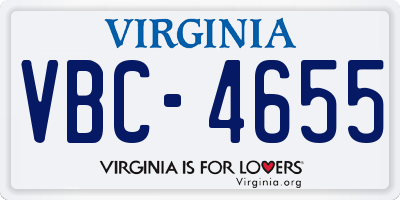 VA license plate VBC4655