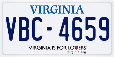 VA license plate VBC4659