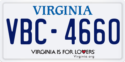 VA license plate VBC4660