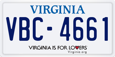 VA license plate VBC4661