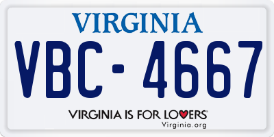VA license plate VBC4667