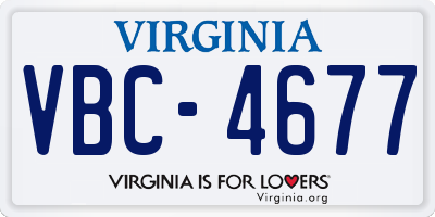VA license plate VBC4677