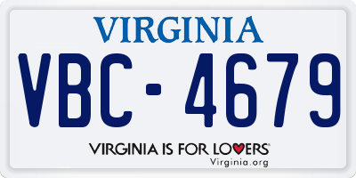 VA license plate VBC4679