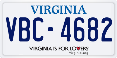 VA license plate VBC4682