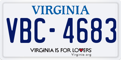 VA license plate VBC4683
