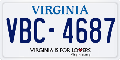 VA license plate VBC4687