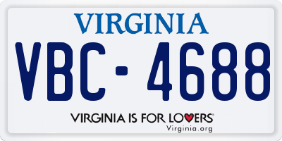 VA license plate VBC4688