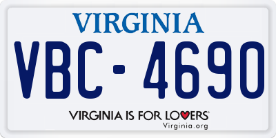 VA license plate VBC4690