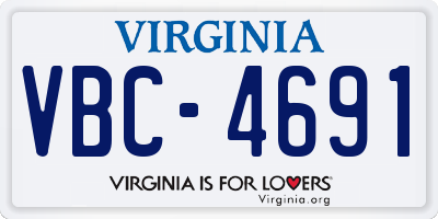 VA license plate VBC4691