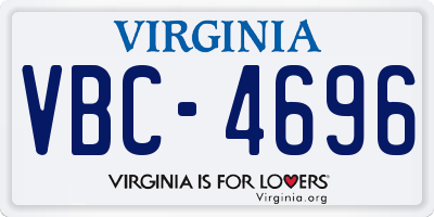 VA license plate VBC4696