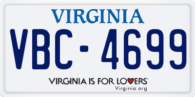 VA license plate VBC4699