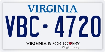 VA license plate VBC4720