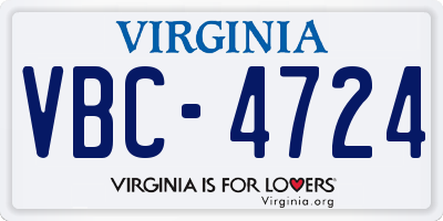 VA license plate VBC4724