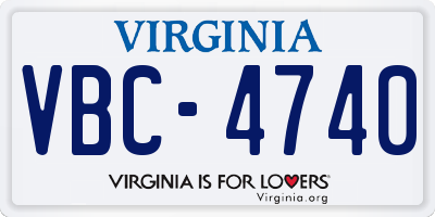 VA license plate VBC4740
