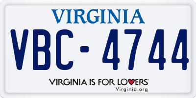 VA license plate VBC4744