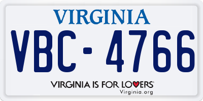 VA license plate VBC4766