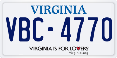 VA license plate VBC4770