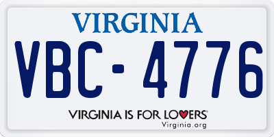 VA license plate VBC4776