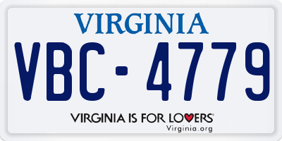 VA license plate VBC4779