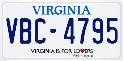VA license plate VBC4795