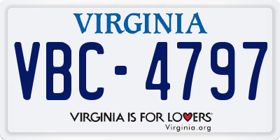 VA license plate VBC4797